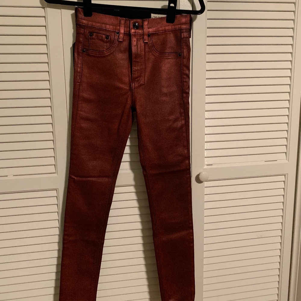 Rag & Bone High Rise Skinny Ankle coated jean